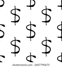 Seamless pattern with dollar currency symbol for decorative print, wrapping paper, greeting cards, wallpaper and fabric