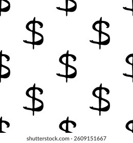 Seamless pattern with dollar currency symbol for decorative print, wrapping paper, greeting cards, wallpaper and fabric