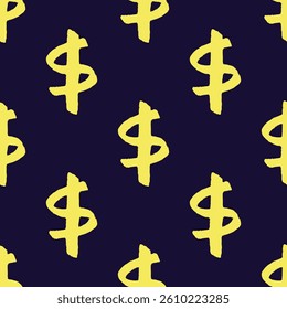 Seamless pattern with dollar currency symbol for decorative print, wrapping paper, greeting cards, wallpaper and fabric