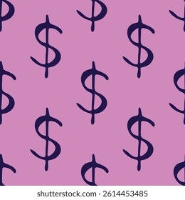 Seamless pattern with dollar currency symbol for decorative print, wrapping paper, greeting cards, wallpaper and fabric