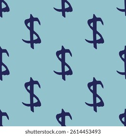 Seamless pattern with dollar currency symbol for decorative print, wrapping paper, greeting cards, wallpaper and fabric