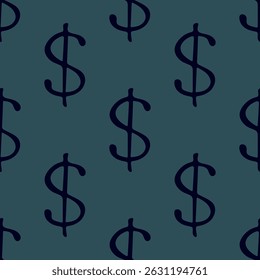 Seamless pattern with dollar currency symbol for decorative print, wrapping paper, greeting cards, wallpaper and fabric