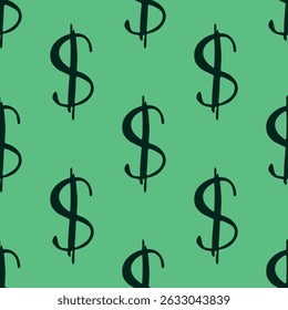 Seamless pattern with dollar currency symbol for decorative print, wrapping paper, greeting cards, wallpaper and fabric