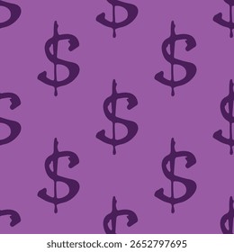 Seamless pattern with dollar currency symbol for decorative print, wrapping paper, greeting cards, wallpaper and fabric