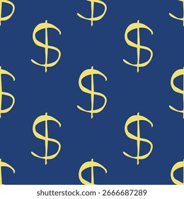 Modelo inconsútil con el símbolo de la divisa del dólar para la impresión decorativa, papel de embalaje, tarjetas de felicitación, Fondo de pantalla y tela
