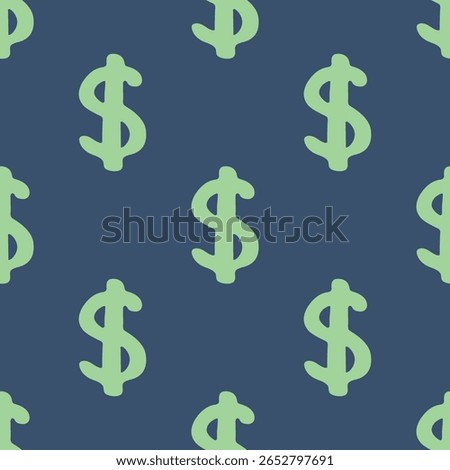Seamless pattern with dollar currency symbol for decorative print, wrapping paper, greeting cards, wallpaper and fabric