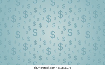 Seamless Pattern Of Dollar Sign In Blue Color Background