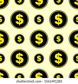 seamless pattern Dollar Sign icon in circle,vector.