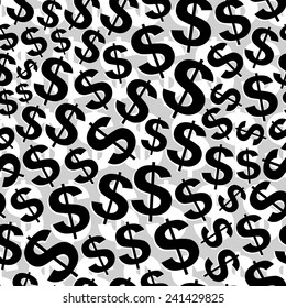 Seamless pattern of dollar symbols.