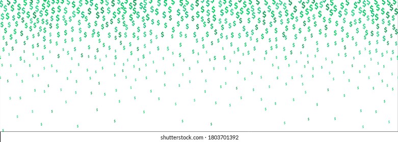 Seamless pattern dollar symbols currency. Green vector background with signs of dollars. Dollar american cash. Trendy investment pattern. Can be used for ad, poster, banner of american money exchange