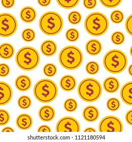 Seamless pattern of the dollar symbols. Money