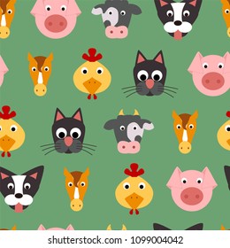 Seamless pattern of domestic animals.