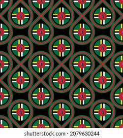 nahtloses Muster der Dominikanischen Flagge. Vektorgrafik
