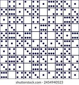 Seamless pattern of domino game elements