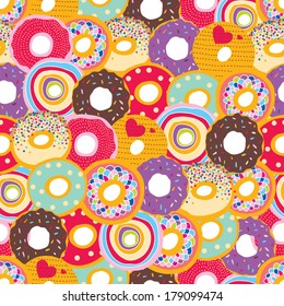 Seamless pattern with donats.