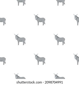 Seamless pattern of donkey. Domestic animals on colorful background. Vector illustration for textile prints, fabric, banners, backdrops and wallpapers.