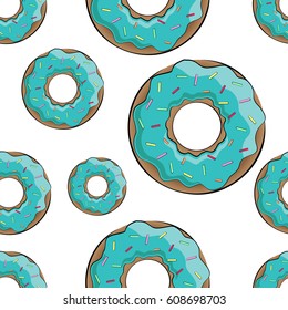 Seamless pattern of donut. Modern design. Vector illustration. EPS10.