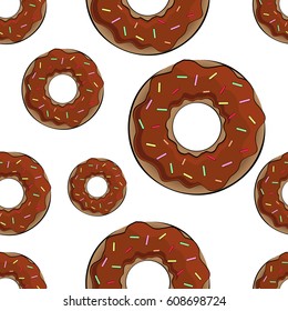 Seamless pattern of donut. Modern design. Vector illustration. EPS10.