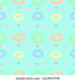 seamless pattern is donutb on green background can made background, wallpaper and print 