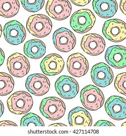 Seamless pattern with donuts