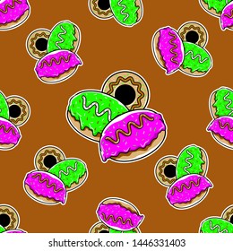 seamless pattern, donuts pattern, attern design, vector illustrations.