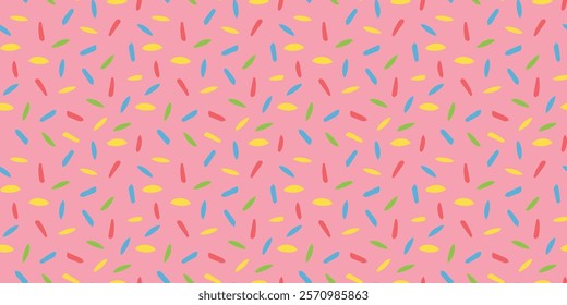 Seamless pattern with donuts and cake. Beautiful sweet pattern. sweet donut. A pattern for packaging sweets. packing. printing a beautiful pattern. a slice of strawberry cake. 