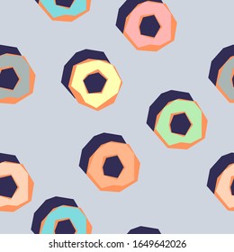 seamless pattern donuts in geometric style
