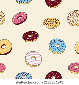 seamless pattern with donuts. groove style