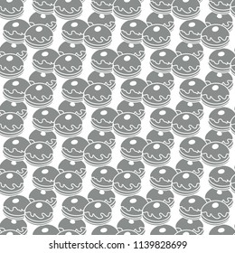 Seamless pattern with donuts, Sufganiyah. Popular food for Chanukah. Jewish holiday Hanukkah.