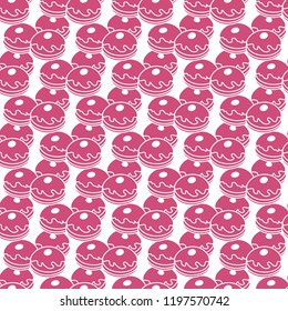 Seamless pattern with donuts, Sufganiyah. Popular food for Chanukah. Jewish holiday Hanukkah.