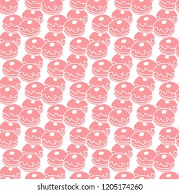 Seamless pattern with donuts, Sufganiyah. Popular food for Chanukah. Jewish holiday Hanukkah.