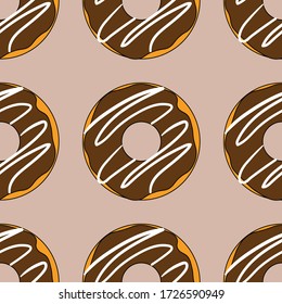 Seamless pattern with donuts. Template for background, banner, card, poster. Vector EPS10 illustration