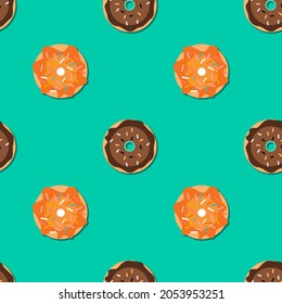 seamless pattern with donuts vector