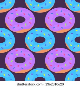 Seamless pattern with donuts. Vector illustration