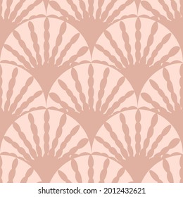 seamless pattern with doodle abstract plants in pastel colors. illustration isolated on white background. design for fabric, packaging, background.