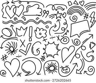 padrão perfeito com design de ilustração de setas de doodle