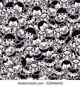 Seamless pattern. Doodle background. Vector.