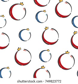 seamless pattern doodle balls christmas