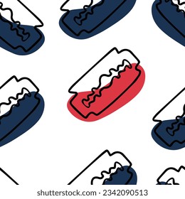 Seamless pattern Doodle blade. AIDS Day. Be careful with blood
