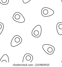 Seamless pattern with doodle boiled eggs