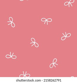 Seamless pattern with doodle bowties and pink background