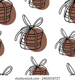 Seamless pattern Doodle bundle with cookies. Christmas cookies