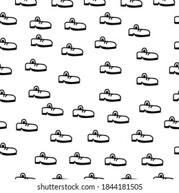 Seamless pattern doodle camping boots icon in vector. Hand drawn camping boots icon in vector