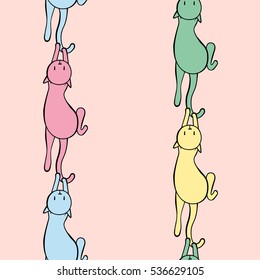 seamless pattern. doodle cat. pink background.