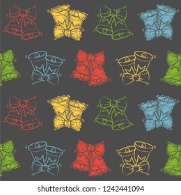 Seamless Pattern Doodle Christmas Bells