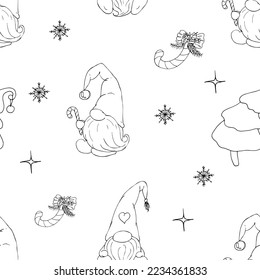  seamless pattern with doodle christmas print