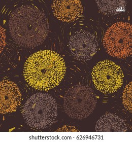 Seamless pattern with doodle circles colorful texture. Eps10 Vector illustration.