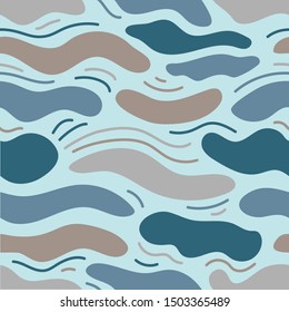 Seamless pattern with doodle circles randomly distributed, vector abstraction illustration. Design for textile and wallpapers