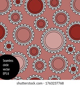 Nahtloses Muster mit nach dem Zufallsprinzip verteilten Doodle-Kreisen, Vektorgrafik zur Abstraktion.