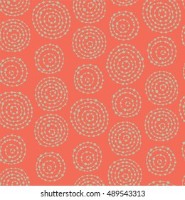 Seamless pattern with doodle circles randomly distributed.